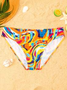 Manfinity Men Allover Print Swim Brief - Multicolor - View 1