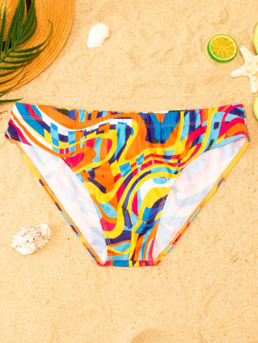 Manfinity Men Allover Print Swim Brief - Multicolor - View 1