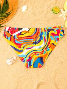 Manfinity Men Allover Print Swim Brief - Multicolor - View 2