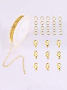 1件套鏈條和龍蝦扣DIY首飾配件 - 金色 - 查看 1