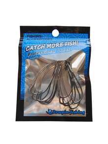 10 chiếc móc câu bằng thép carbon - Bạc - Xem 2