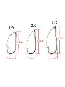 10 chiếc móc câu bằng thép carbon - Bạc - Xem 7