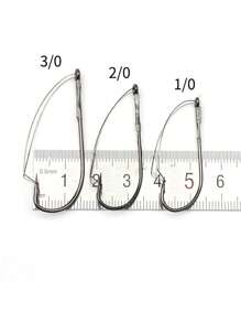 10 chiếc móc câu bằng thép carbon - Bạc - Xem 8