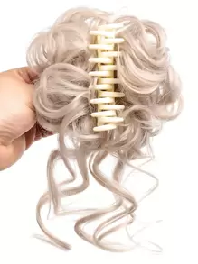 短卷合成纖維髮髻 - 銀色 - 查看 1