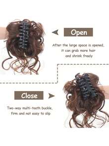 Short Curly Synthetic Hair Bun - Mocha Brown - View 6