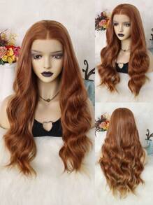 Perruque de Dentelle Frontale Synthétique 13*3 Longue avec Reflets Blonds Marron Clair. Look Naturel Moelleux à Ondulation Large. Perruque de Dentelle Frontale pour Femmes pour Usage Quotidien et Fête. Fibre Résistante à la Chaleur sans Colle, Haute Densité 130% 26 Pouces. Raie Libre, Ligne de Cheveux Naturelle Pré-Épilée, Dentelle Transparente HD. Peut être Attachée en Queue de Cheval + 1 pièce Bonnet de Perruque - Multicolore - Voir 1