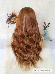 Perruque de Dentelle Frontale Synthétique 13*3 Longue avec Reflets Blonds Marron Clair. Look Naturel Moelleux à Ondulation Large. Perruque de Dentelle Frontale pour Femmes pour Usage Quotidien et Fête. Fibre Résistante à la Chaleur sans Colle, Haute Densité 130% 26 Pouces. Raie Libre, Ligne de Cheveux Naturelle Pré-Épilée, Dentelle Transparente HD. Peut être Attachée en Queue de Cheval + 1 pièce Bonnet de Perruque - Multicolore - Voir 2