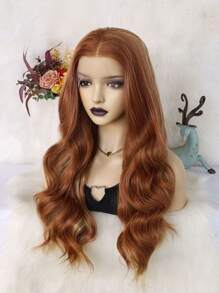 Perruque de Dentelle Frontale Synthétique 13*3 Longue avec Reflets Blonds Marron Clair. Look Naturel Moelleux à Ondulation Large. Perruque de Dentelle Frontale pour Femmes pour Usage Quotidien et Fête. Fibre Résistante à la Chaleur sans Colle, Haute Densité 130% 26 Pouces. Raie Libre, Ligne de Cheveux Naturelle Pré-Épilée, Dentelle Transparente HD. Peut être Attachée en Queue de Cheval + 1 pièce Bonnet de Perruque - Multicolore - Voir 5