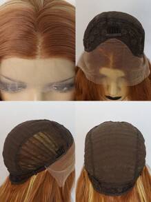 Perruque de Dentelle Frontale Synthétique 13*3 Longue avec Reflets Blonds Marron Clair. Look Naturel Moelleux à Ondulation Large. Perruque de Dentelle Frontale pour Femmes pour Usage Quotidien et Fête. Fibre Résistante à la Chaleur sans Colle, Haute Densité 130% 26 Pouces. Raie Libre, Ligne de Cheveux Naturelle Pré-Épilée, Dentelle Transparente HD. Peut être Attachée en Queue de Cheval + 1 pièce Bonnet de Perruque - Multicolore - Voir 7