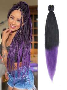 Pre Stretched Braiding Hair 26 Inch  Professional Soft Yaki Braiding Hair For Twist Braids Hot Water Setting Synthetic Crochet Hair Extensions - Multicolor - View 1