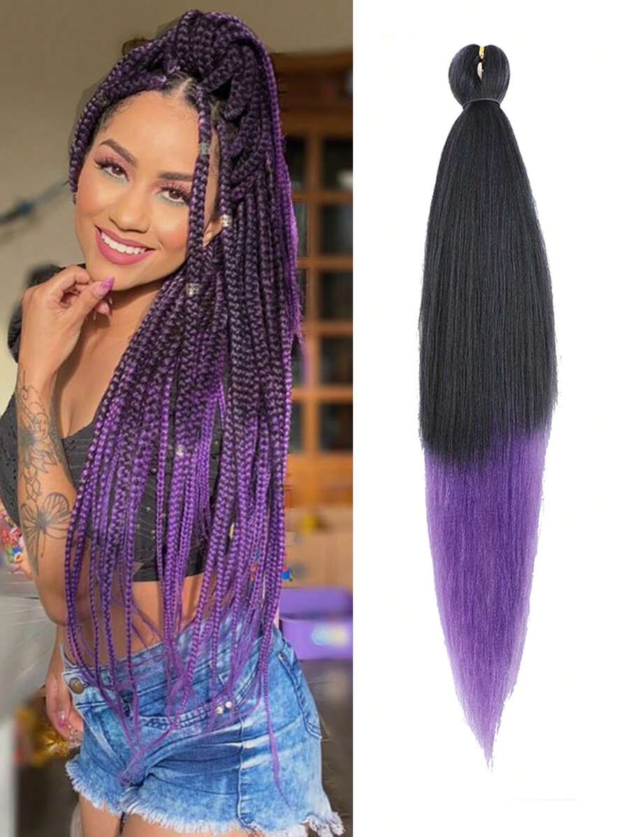 Pre Stretched Braiding Hair 26 Inch  Professional Soft Yaki Braiding Hair For Twist Braids Hot Water Setting Synthetic Crochet Hair Extensions - Multicolor - View 1