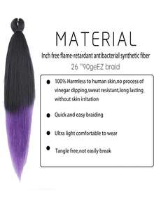 Pre Stretched Braiding Hair 26 Inch  Professional Soft Yaki Braiding Hair For Twist Braids Hot Water Setting Synthetic Crochet Hair Extensions - Multicolor - View 3