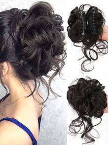 Tóc Xoăn Ngắn Tổng Hợp Búi - Màu nâu Sô-cô-la - Xem 1