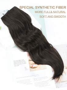 nimoki Clip In Medium Body Wave Synthetic Hair Extension - Light Brown - View 4