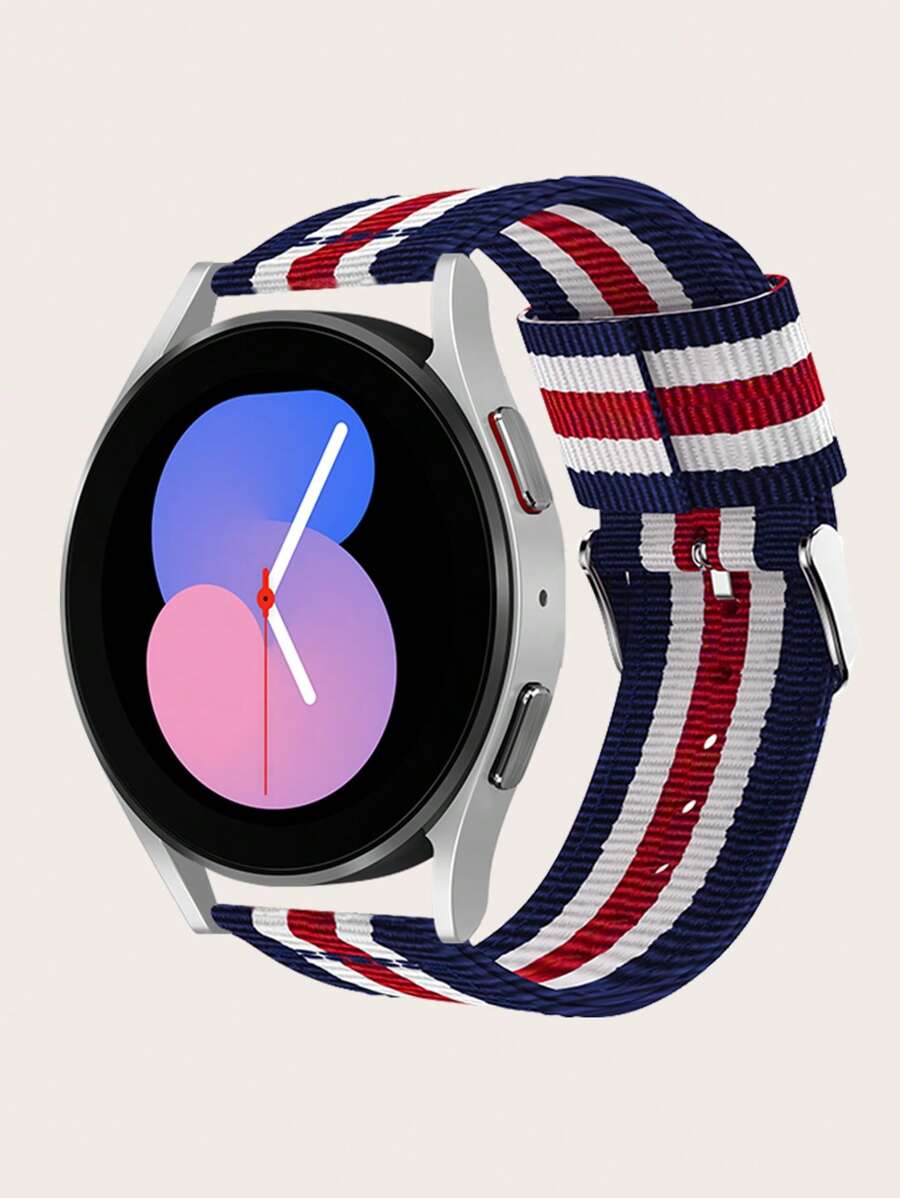 條紋圖案錶帶兼容三星 Galaxy Watch 5/4 - 彩色 - 查看 1