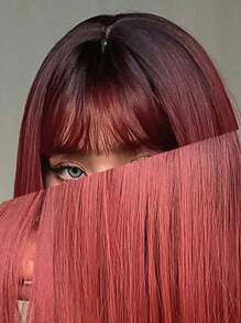 Long Straight Synthetic Wig With Bangs - Multicolor - View 7