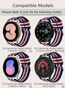 條紋圖案錶帶兼容三星 Galaxy Watch 5/4 - 彩色 - 查看 3