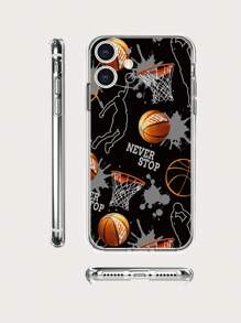 黑色背景跳躍籃球扣籃手機殼相容於 Apple Iphone 12/13/14/15 Pro Max - 彩色 - 查看 3