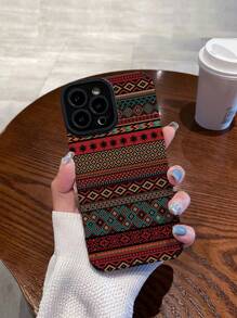Apple Western Vintage Geometric Pattern Anti-Fall Phone Case Compatible With IPhone 11,IPhone 13,Galaxy A52 Waterproof Shockproof Scratch Resistant - Multicolor - View 2