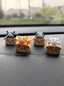 4入組可愛貓咪車輛內飾 - 彩色 - 查看 3