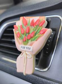 1入組鬱金香設計汽車出風口裝飾品和1入組香薰筆芯 - 彩色 - 查看 2