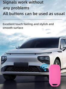 1 件粉色矽膠鑰匙套適用於kia K5 K8 車型,3 按鈕/4 按鈕智慧鑰匙 - 粉色 - 查看 6