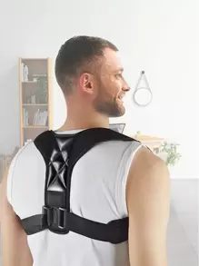 1pc Dây đeo chạy bộ thoáng khí có thể điều chỉnh bằng vải polyester - màu đen - Xem 1