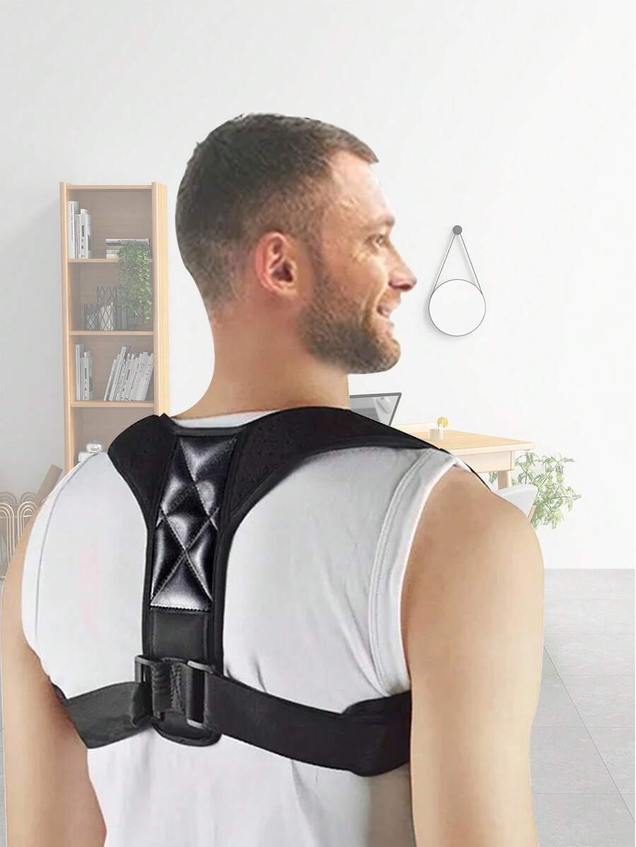 1pc Dây đeo chạy bộ thoáng khí có thể điều chỉnh bằng vải polyester - màu đen - Xem 1