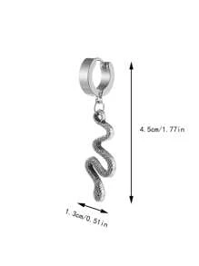 1 bông tai hình con rắn cho nam - màu đen - Xem 3