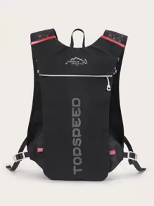 Letter Graphic Running Bag - Black - View 1