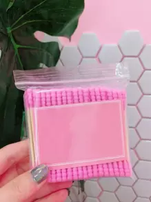 100pcs Disposable Double-sided Swab - Pink - View 1