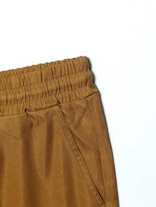 Manfinity Hypemode Quần Nam Dây kéo Túi Lá thư Đường phố - Màu Khaki - Xem 3