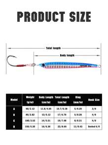 Goture 1pc Blue Jig Fishing Lure Metal Slow Fall Vertical Jig Sinking Lead Flat Jigs with Hook for Saltwater 60g/80g/100g/150g(2.12oz/2.82oz/3.53oz/5.29oz) - Blue - View 3