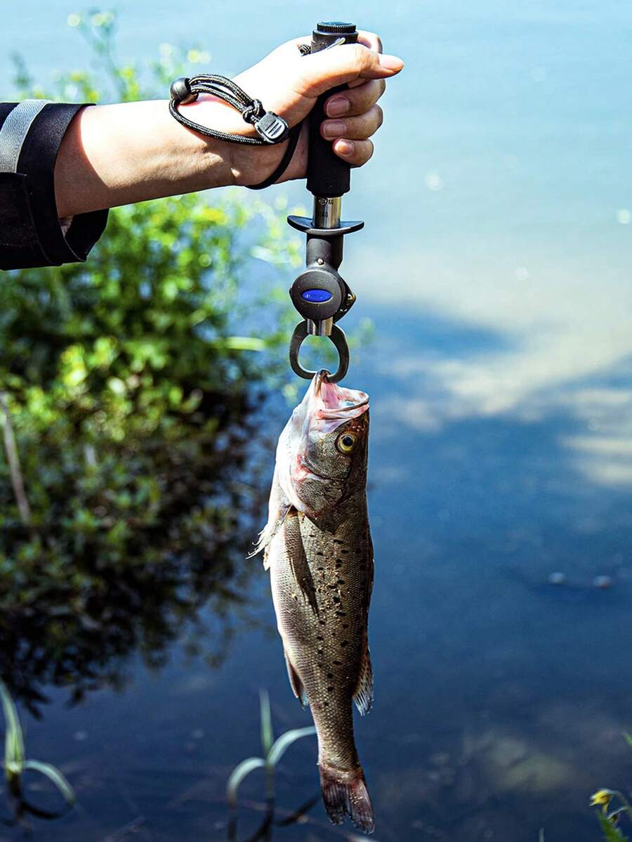 1入組不銹鋼魚唇鉗帶40磅/18公斤秤和31.5英寸/80厘米捲尺 - 黑色 - 查看 1