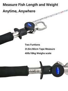 1入組不銹鋼魚唇鉗帶40磅/18公斤秤和31.5英寸/80厘米捲尺 - 黑色 - 查看 8