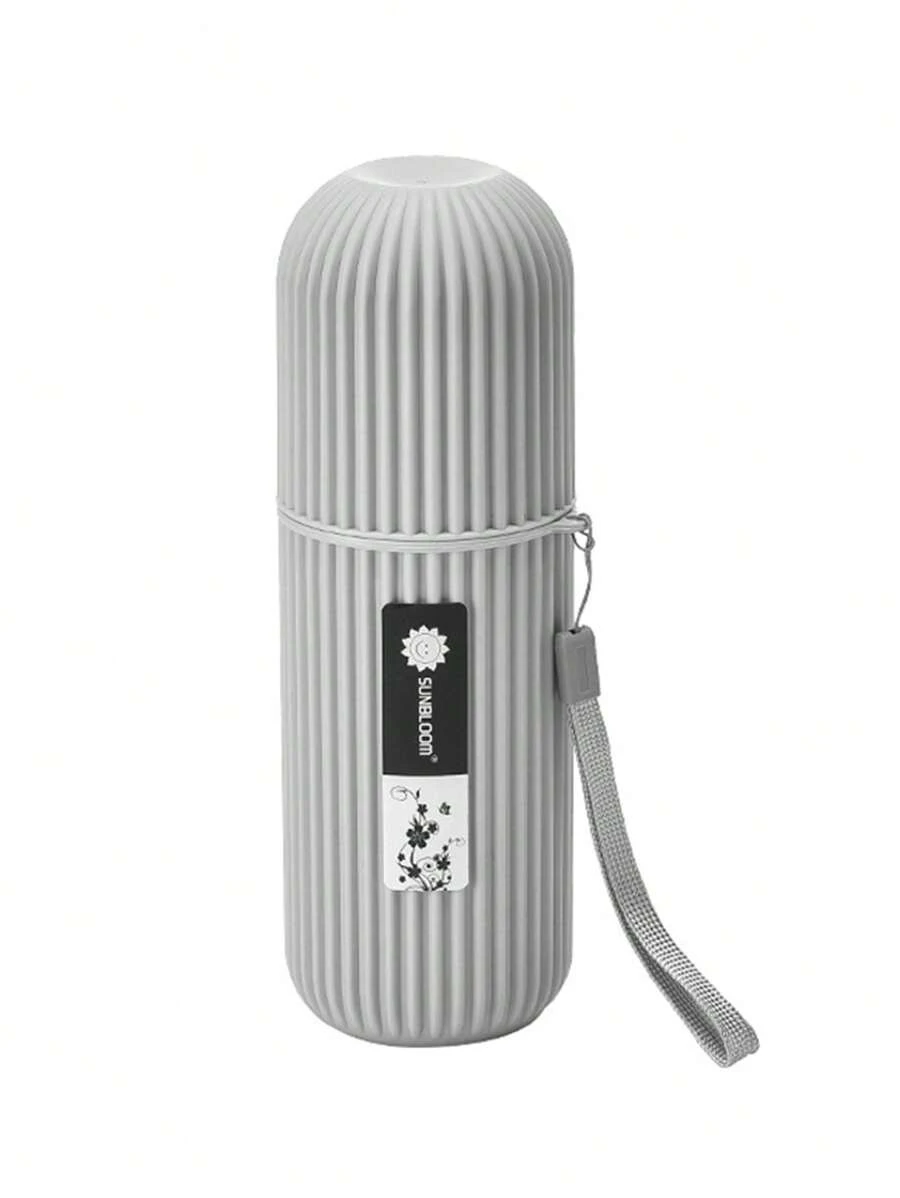 便攜旅行牙刷杯子,旅行牙刷殼套,輕便商業水洗杯子收納適用於旅行和日常使用郵輪必備 - 灰色 - 查看 1