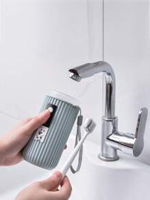 便攜式旅行牙刷杯、旅行牙刷盒、輕便商務盥洗杯整理器適合旅行和日常使用盥洗用品化妝包洗漱包化妝包收納包女士郵輪必備防水 - 綠色 - 查看 5