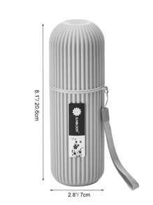 便攜旅行牙刷杯子,旅行牙刷殼套,輕便商業水洗杯子收納適用於旅行和日常使用郵輪必備 - 灰色 - 查看 3