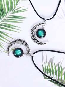 Constellation & Round Charm Necklace - Multicolor - View 5