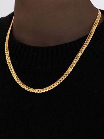 1 st europeisk och amerikansk punkstil hip-hop 6 MM rostfritt stål helkroppskedja Halsband för män Street-style Coola smyckenstillbehör