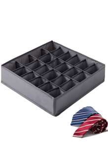 袜子分隔收纳盒衣柜抽屉式内衣袜子分类盒可水洗收纳袋 - 深灰色 - 查看 6