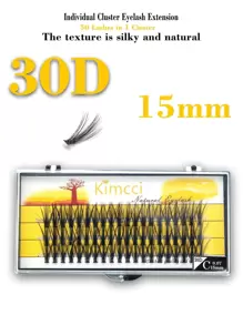 KIMCCI 1box 15mm Faux Mink Individual False Eyelashes - Black - View 1
