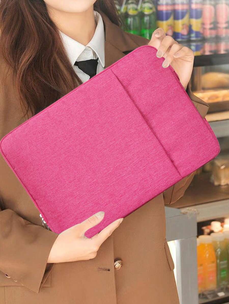 Bolso para portátil de 13 pulgadas, bolso universal para portátil con diseño de bolso de mano para negocios, funda para portátil para estudiantes escolares, bolsos para portátil, bolsos para el aula, bolsos de almacenamiento para maestros, bolsos organizadores para el aula - Rosa - Ver 1