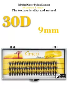 KIMCCI 1box 9mm Faux Mink Individual False Eyelashes - Black - View 1