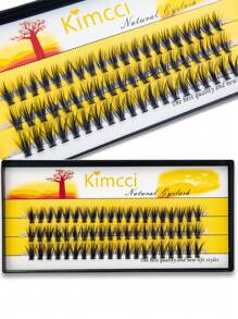 KIMCCI 1box 9mm Faux Mink Individual False Eyelashes - Black - View 3