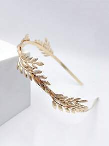 金叶头饰新娘婚礼发饰希腊女神头箍皇冠，优雅高贵 - 金色 - 查看 2