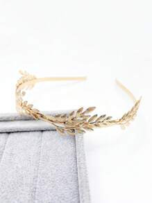 金叶头饰新娘婚礼发饰希腊女神头箍皇冠，优雅高贵 - 金色 - 查看 4