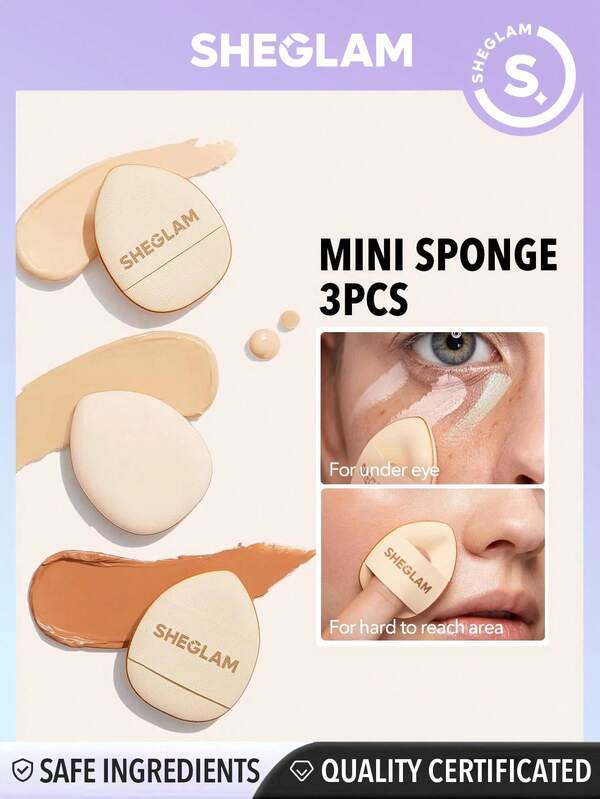 SHEGLAM Magic Finger Mini Sponge 3 Pcs/Set Mini Makeup Puff Concealer