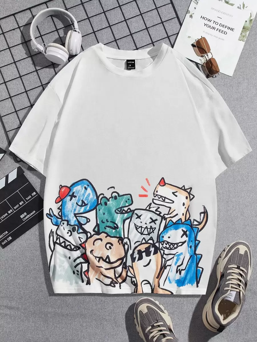 Manfinity RebelGame Men Cartoon Graphic Tee - White - View 1