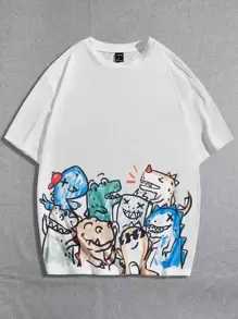 Manfinity RebelGame Men Cartoon Graphic Tee - White - View 5